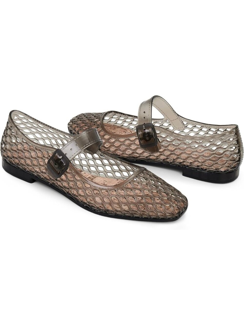 Women's Black Comfortable Mary Jane Ballerina Beach Jellies Ballet Flat Shoes - Picture 4 of 6